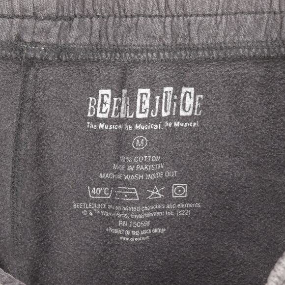 Beetlejuice Joggers Men’s Medium Relaxed Fit Charcoal Graphic Print Broadway - Picture 3 of 10